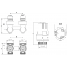 Mexen G02 termostatická dvojrúrková súprava DN50, uhlová 1/2"x3/4", nikel - W911-012-928-01