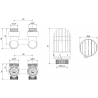 Mexen G03 termostatická súprava dvojrúrková DN50, rohová 1/2" x 3/4", nikel - W911-012-938-01