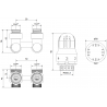 Mexen G04 dvojitá potrubná termostatická súprava DN50, kútová 1/2"x3/4", nikiel - W911-012-948-01