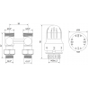 Mexen G04 termostatická sada dvojrúrková DN50, priamy 1/2"x3/4", nikel - W912-012-948-01