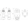 Mexen G04 termostatická dvojrúrová súprava DN50, rovná 1/2"x16 mm, nikel - W912-016-948-01