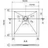 Mexen Stone+ kompozitový čtvercový sprchový kout 70 x 70 cm, bílý, černý kryt - 44107070-B