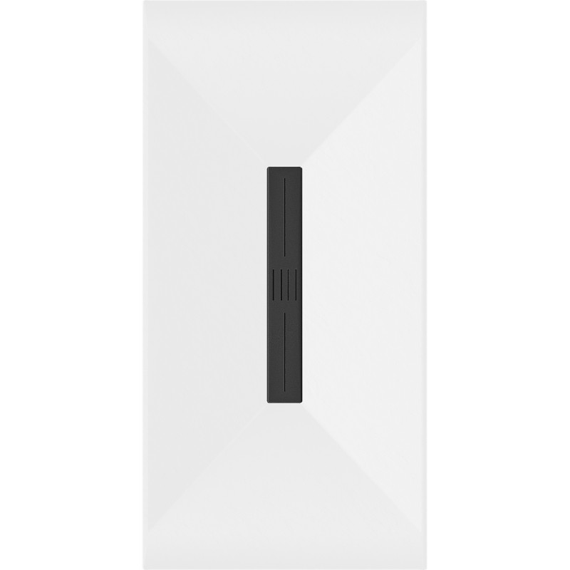 Mexen Toro obdĺžniková sprchová vanička SMC 170 x 90 cm, biela, čierna krytka - 43109017-B
