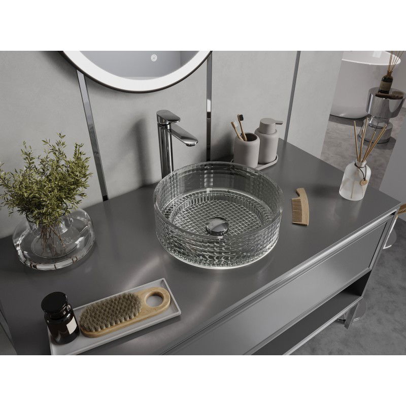 Mexen Lira sklenené umývadlo na dosku 37 x 37 cm, transparentné - 24053700