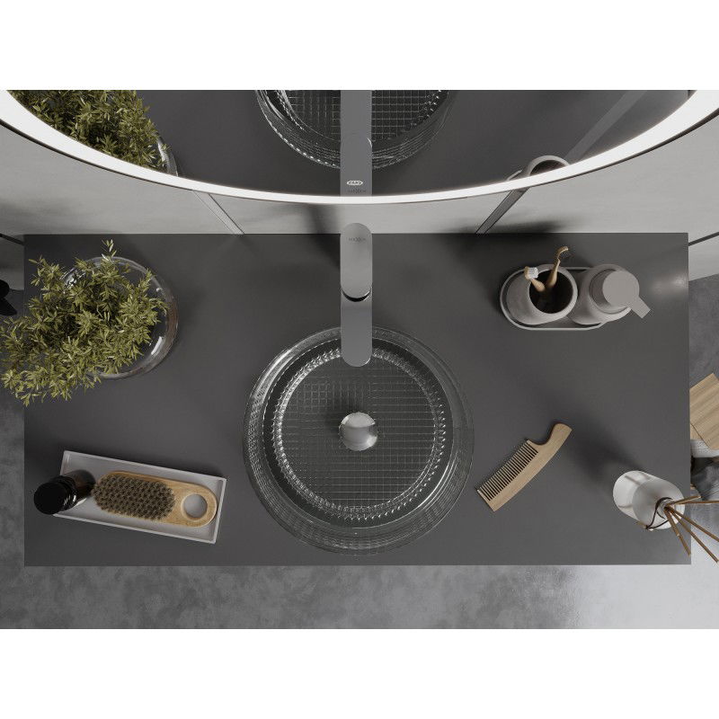 Mexen Lira sklenené umývadlo na dosku 37 x 37 cm, transparentné - 24053700