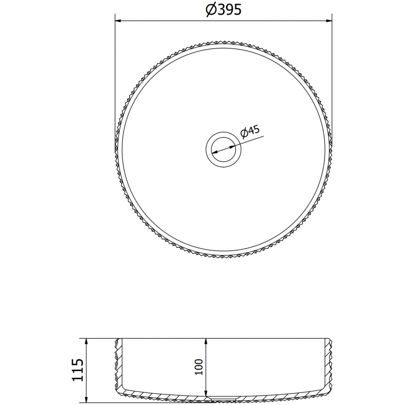 Mexen Aura sklenené umývadlo na dosku 39 x 39 cm, čierne - 24013970