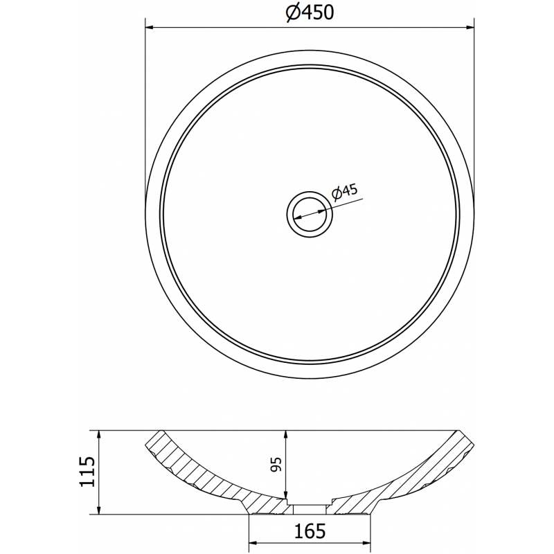 Mexen Heba sklenené umývadlo na dosku 45 x 45 cm, priehľadné - 24064500