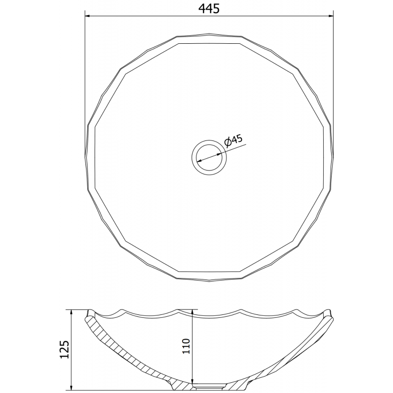 Mexen Inga sklenené umývadlo na dosku 44 x 44 cm, transparentné - 24074400