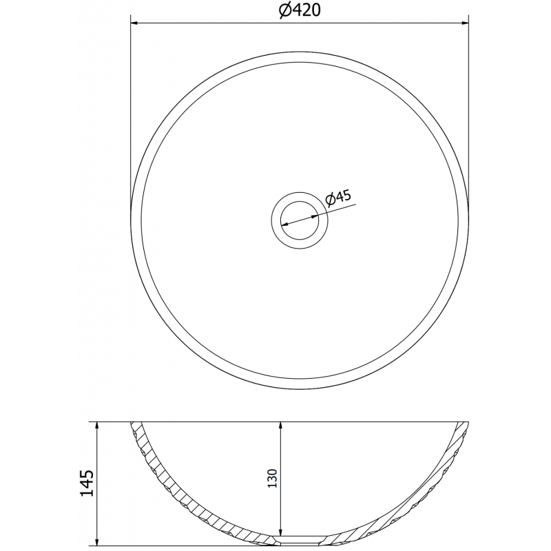 Mexen Olza sklenené umývadlo na dosku 42 x 42 cm, priehľadné - 24094200