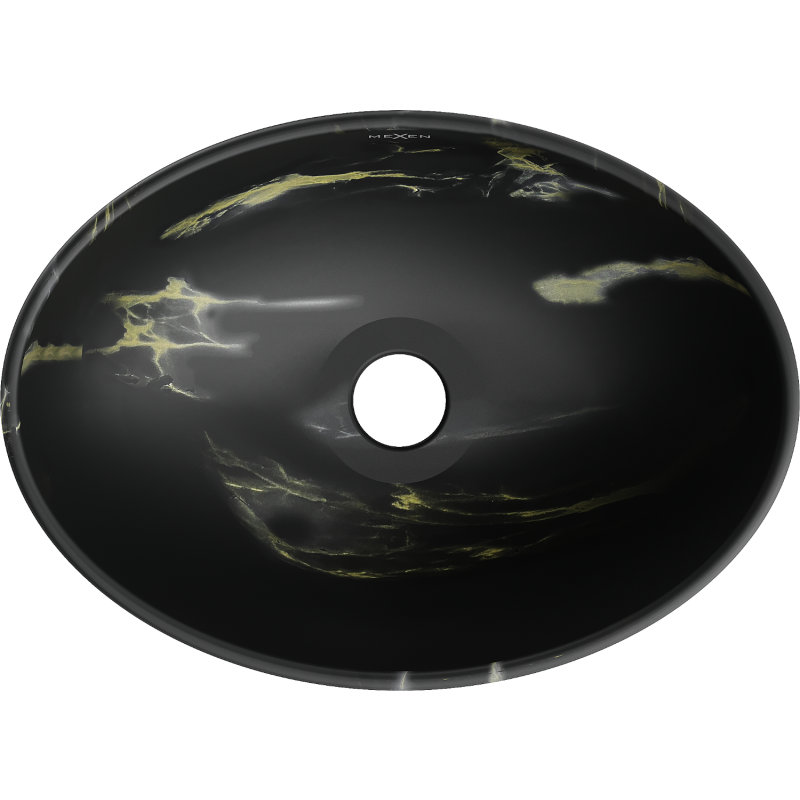 Mexen Elza umývadlo na doske 40 x 33 cm, čierny kameň - 21014084