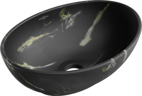 Mexen Elza umývadlo na doske 40 x 33 cm, čierny kameň - 21014084