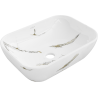 Mexen Rita Nadčasové umývadlo 45 x 32 cm, biely kameň - 21084581