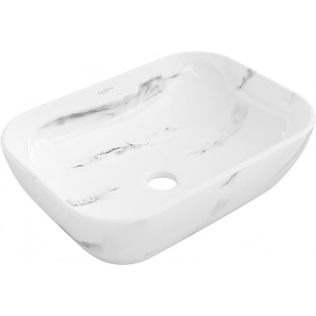 Mexen Rita náľitý umývadlo 45 x 32 cm, biely kameň - 21084582