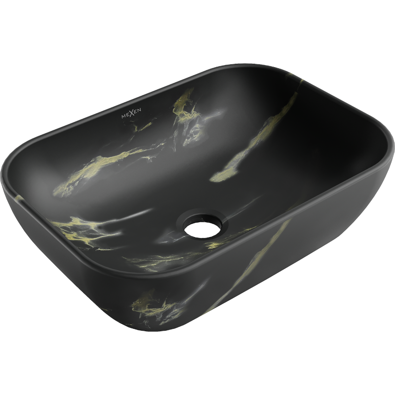 Mexen Rita stolová umývadlo 45 x 32 cm, čierny kameň - 21084588