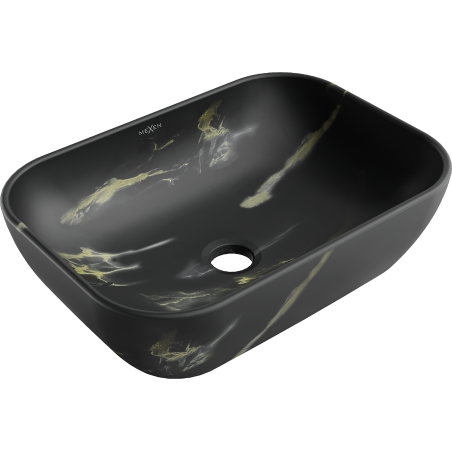 Mexen Rita stolová umývadlo 45 x 32 cm, čierny kameň - 21084588