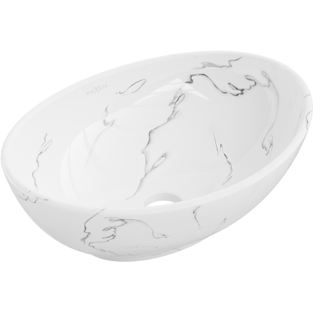 Mexen Elza umývadlo na doske 40 x 33 cm, biely kameň - 21014081