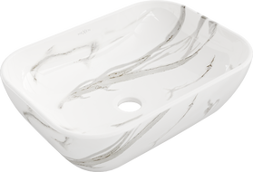 Mexen Rita umývadlo na dosku 45 x 32 cm, biely kameň - 21084584