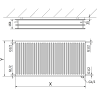 Mexen CVH30 Hygienický radiátor plechový 300 x 800 mm, dolné pripojenie, 698 W, biela - W630H-030-080-00