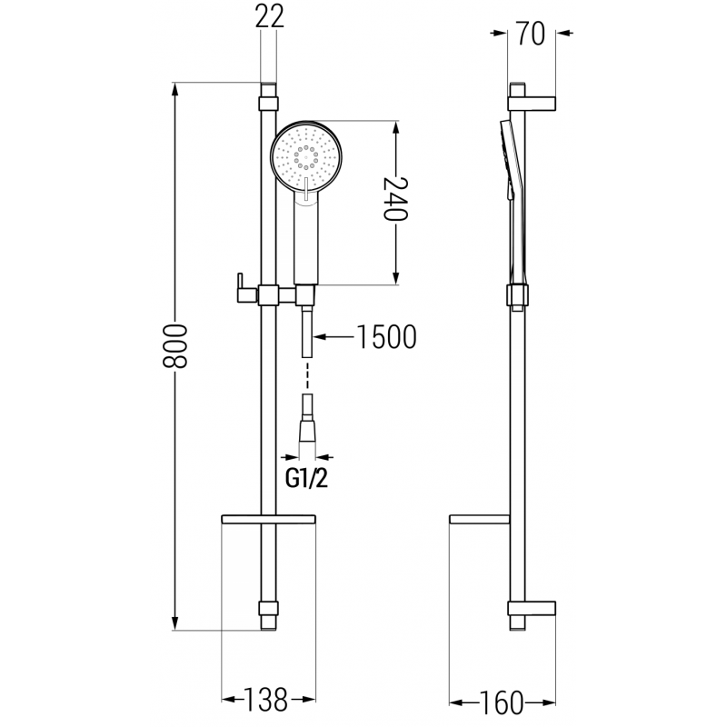 Mexen Alfa DQ40 sprchová sada, zlatá - 745714DQ40-50