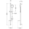Mexen Alfa DF72 sprchová súprava, čierna - 745714DF72-70