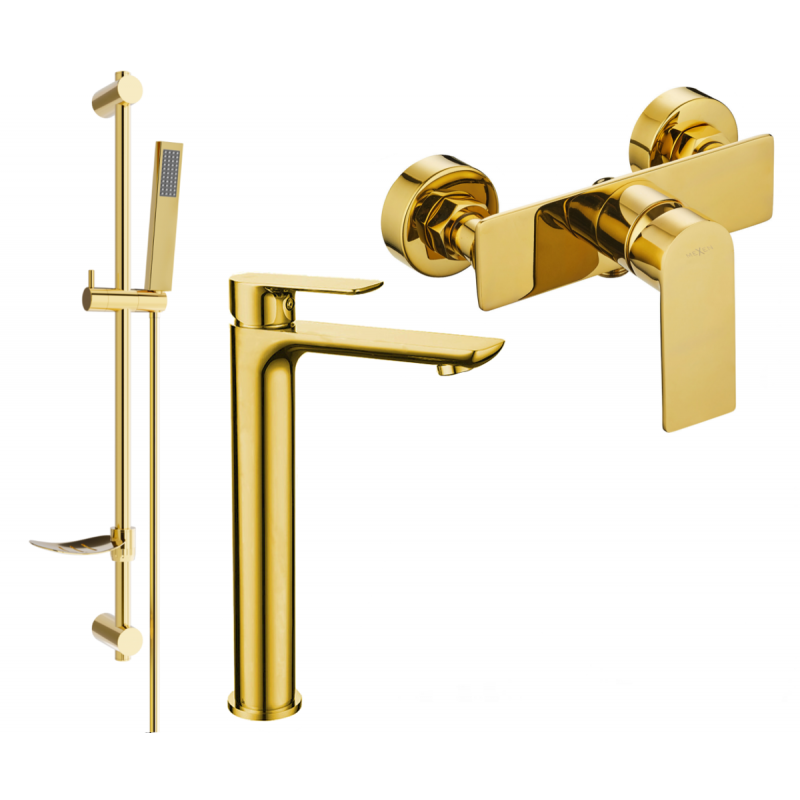 Mexen Alfa DF02 sprchová sada, zlatá - 745714DF02-50