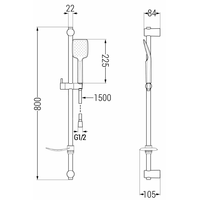Mexen Alfa DF62 sprchový set, biely/zlatý - 745714DF62-25