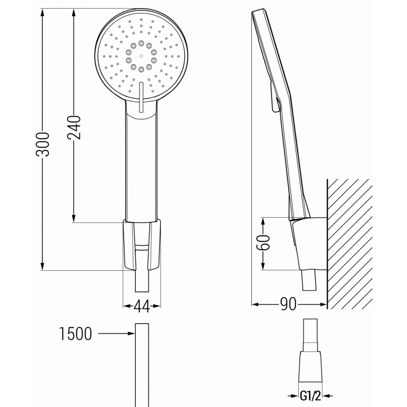 Mexen Alfa R40 kúpeľňový set, čierny - 745713R40-70