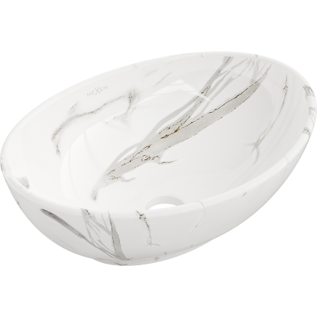 Mexen Elza umývadlo na dosku 40 x 33 cm, biela kameň - 21014082