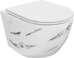 Mexen Lena WC misa Rimless s pomaly zatvárajúcou sedacou doskou slim, duroplast, biely kameň - 30224091