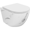 Mexen Lena WC miska Rimless s pomaly sa sklápajúcim sedadlom slim, duroplast, biely kameň - 30224092