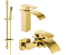 Mexen Aries DQ77 kúpeľňový set, zlatý - 744803DQ77-50