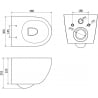 Mexen Lena WC misa Rimless so spomaľujúcim sedátkom slim, duroplast, biela/čierna vzor - 30224095