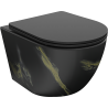 Mexen Lena WC miska Rimless so sedadlom slim s pomalým zatváraním, duroplast, čierny kameň - 30224098
