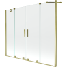 Mexen Velar Duo vaňová zástena 2-krídlová posuvná 190 x 150 cm, priehľadná, zlatá - 896-190-000-02-50