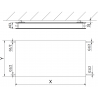 Mexen CHF20 Hygienická plochá vykurovacia doska 500 x 1600 mm, bočné pripojenie, 1380 W, biela - W420HF-050-160-00