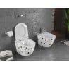 Mexen Lena WC misa Rimless so spomaleným zatváraním slim, duroplast, biely kameň terrazzo - 30224096