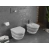 Mexen Lena WC misa Rimless so spomaľujúcim sedátkom slim, duroplast, biela/čierna vzor - 30224095