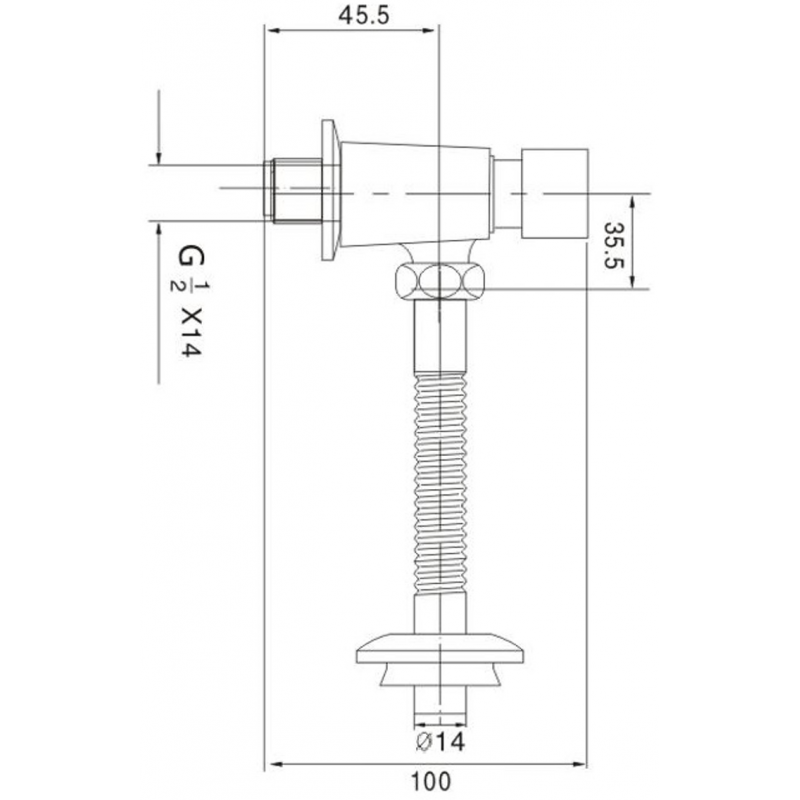Mexen splachovací ventil pre pisoár, chróm - 371500