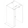 Mexen Kioto voľne stojaca sprchová zástena 180 x 200 cm, transparent 8 mm, čierna - 800-180-002-70-00