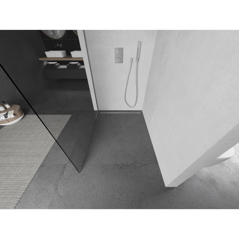 Mexen Kioto sprchová priečka Walk-in 75 x 200 cm, transparentná 8 mm, chróm - 800-075-101-01-00