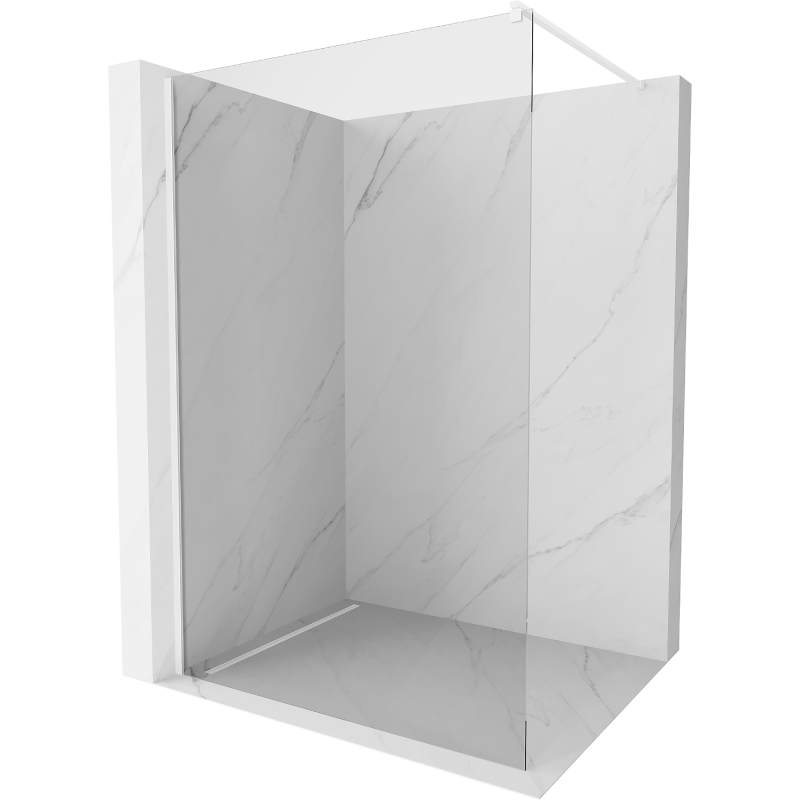 Mexen Kioto sprchová stěna Walk-in 85 x 200 cm, transparentní 8 mm, bílá - 800-085-101-20-00