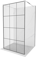 Mexen Kioto voľne stojaca sprchová stena 100 x 200 cm, transparentnéné/čierny vzor 8 mm, chrómová - 800-100-002-01-77