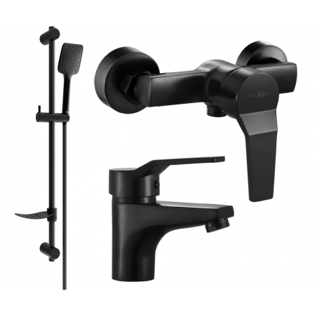 Mexen Caro DF62 sprchová sada, čierna - 746604DF62-70