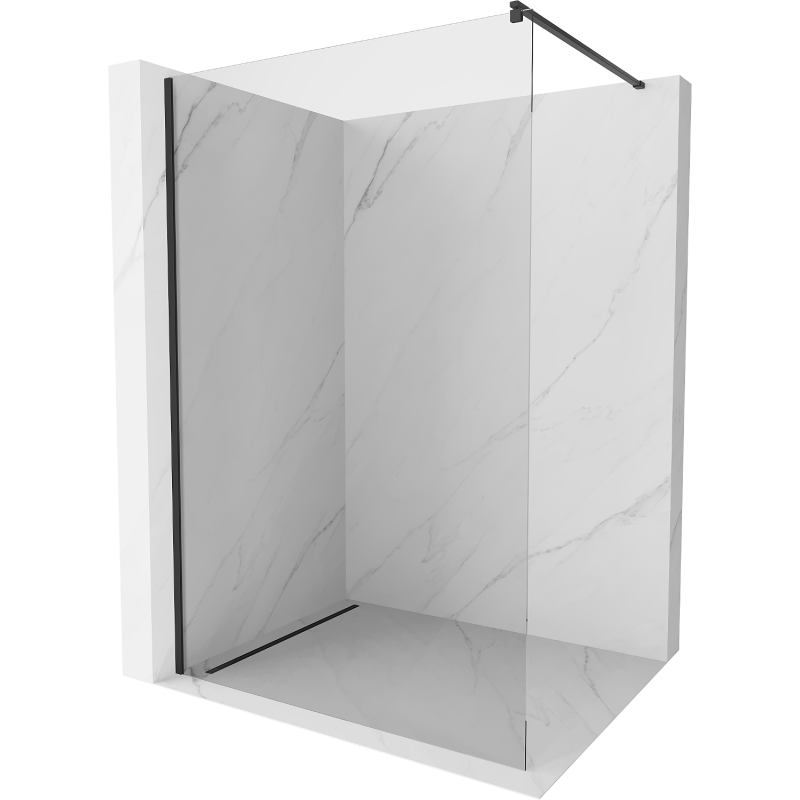 Mexen Kioto sprchová zástena Walk-in 115 x 200 cm, priehľadná 8 mm, čierna - 800-115-101-70-00