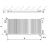 Mexen CVH10 Hygiene radiátor doskový 500 x 1000 mm, dolné pripojenie, 530 W, antracit - W610H-050-100-66