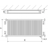 Mexen CVH20 Hygiene radiátor doskový 600 x 2000 mm, spodné pripojenie, 2198 W, antracit - W620H-060-200-66