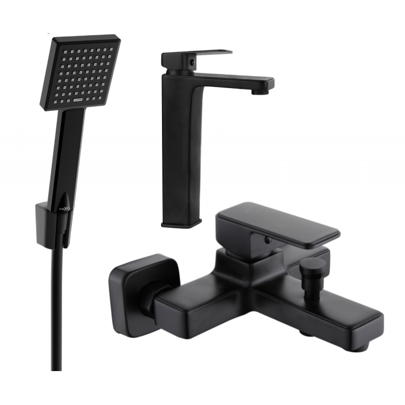 Mexen Cetus R45 súprava do vane, čierna - 744313R45-70