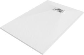 Rectangulárny sprchový kút Mexen Hugo SMC 90 x 70 cm, biely, krytka inox - 42107090-X