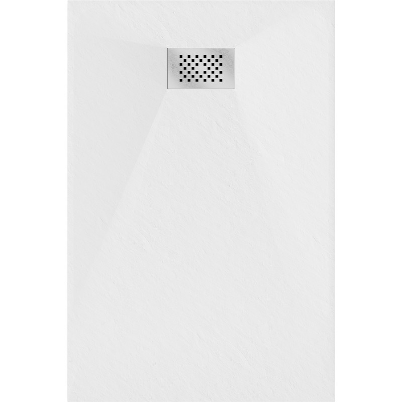 Mexen Hugo obdĺžniková sprchová vanička SMC 90 x 70 cm, biela, krytka inox - 42107090-X