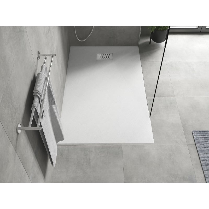Mexen Hugo obdĺžniková sprchová vanička SMC 150 x 80 cm, biela, krytka inox - 42108015-X